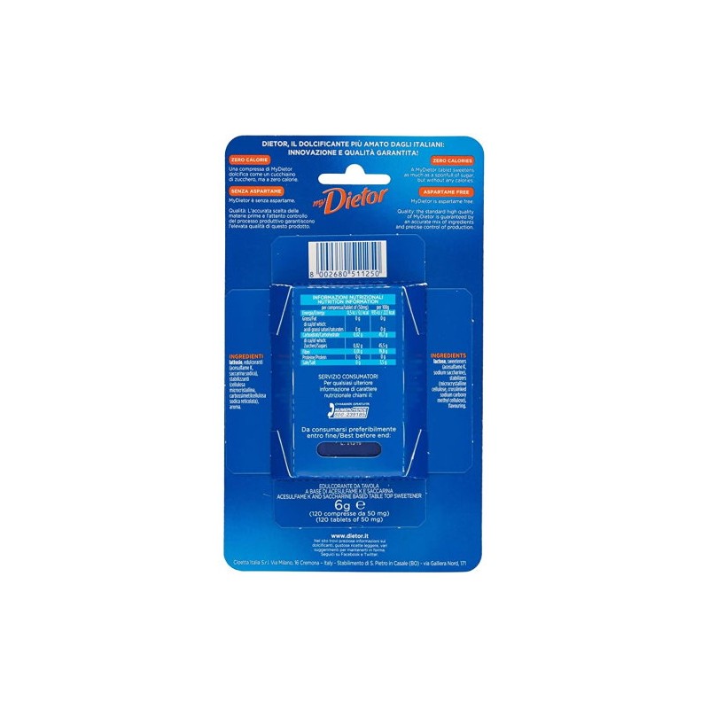 Dietor Dolcificante 120 Compresse - immagine 2