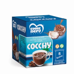LE CIOCCOLOSITA' Confezione da 5 bustine di Cioccolata al COCCO solubile gusto COCCHY