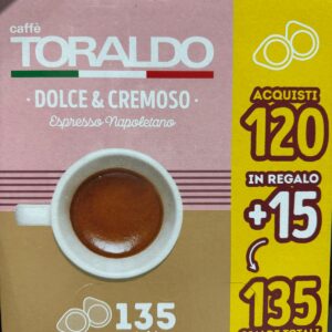 Cialde Toraldo Miscela Dolce e Cremoso Box da 120+15 Cialde in Regalo
