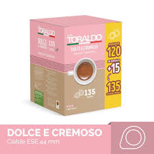 Caffè Toraldo Miscela Dolce e Cremoso Box da 120+15 Cialde in Regalo