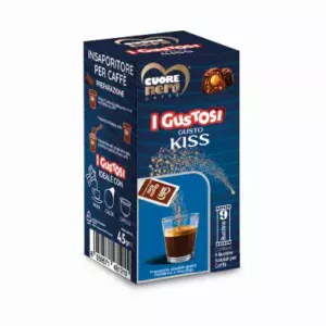 I Gustosi 9 Bustine KISS preparato solubile per Caffè gusto Fondente e Nocciola 45 gr