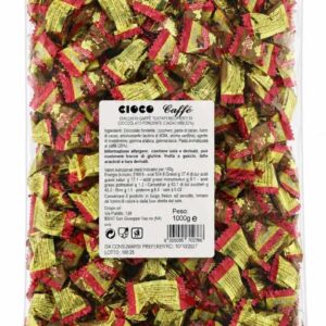 Crispo Ciocco Caffè 1kg - Chicchi di Caffè Tostati Ricoperti di Cioccolato Fondente - Snack Gourmet Incartati Singolarmente - Praline al Coffee Ideali per Eventi, Bar e Ufficio